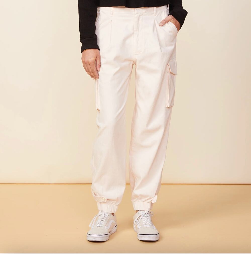 MONROW NWT Utility Pant in Off White Ivory // XL